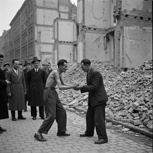 April 1946, Warsaw: The handshake amidst the ruins .US